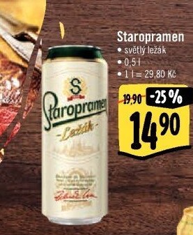 Pivo světlý ležák Staropramen