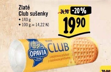 Sušenky Zlaté Club Opavia