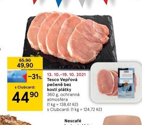 Tesco Vepřová pečeně bez kosti plátky
