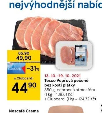 Tesco Vepřová pečeně bez kosti plátky