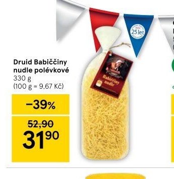 Druid Babiččiny nudle polévkové 330 g