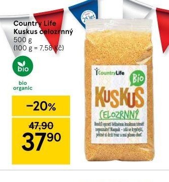 Country Life Kuskus celozrnný 500 g