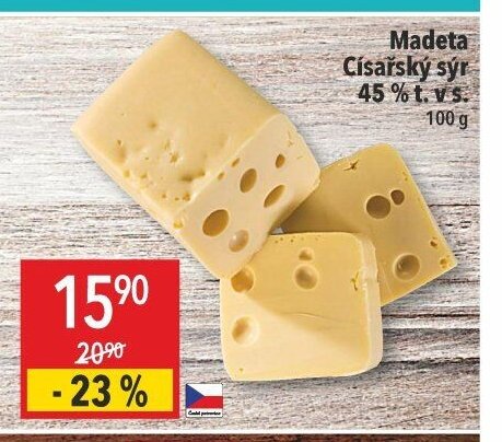Madeta Císařský sýr 45 % t. v s.
