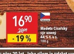 Madeta Císařský sýr uzený 44 % t. v s.