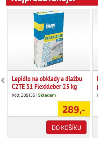 Lepidlo na obklady a dlažbu C2TE S1 Flexkleber 25 kg - UNI HOBBY akcniletaky.com