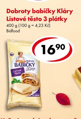 Dobroty babičky Kláry Listové těsto 3 plátky