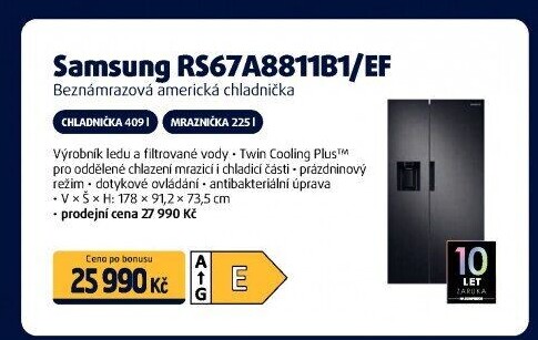 Americká chladnička Samsung RS67A8811B1/EF