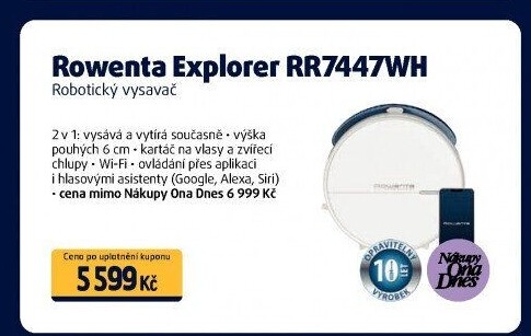 Robotický vysavač Rowenta Explorer Serie 60 RR7447WH