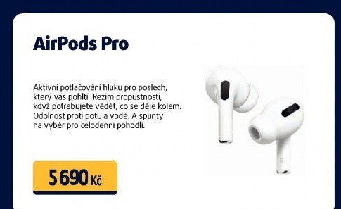 Sluchátka bezdrátová do uší Apple AirPods Pro