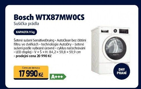 Sušička Bosch WTX87MW0CS