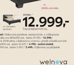 Čalouněná postel (vpravo)