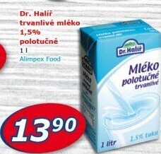 Mléko čerstvé Dr. Halíř - 1,5% polotučné
