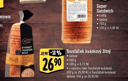Toustáček kváskový žitný