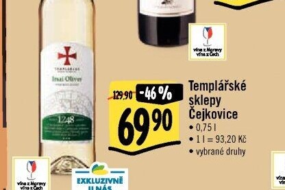 Vína Templářské sklepy Čejkovice