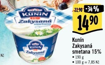 Zakysaná smetana Kunín 15%