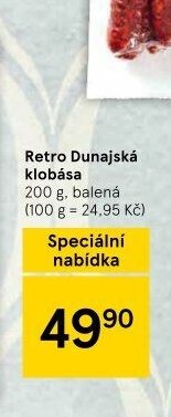 Retro Dunajská klobása 200 g
