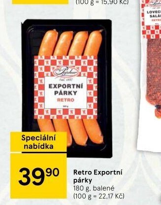 Retro Exportní párky 180 g