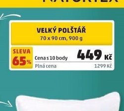 VELKÝ POLŠTÁŘ 70 x 90 cm, 500 g