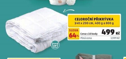 CELOROČNÍ PŘIKRÝVKA 140 x 200 cm, 400 g a 800 g