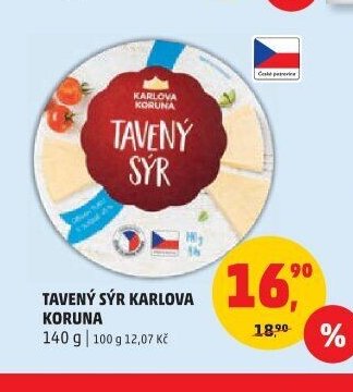 TAVENÝ SÝR KARLOVA KORUNA