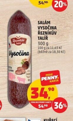 Salám Vysočina Řezníkův talíř