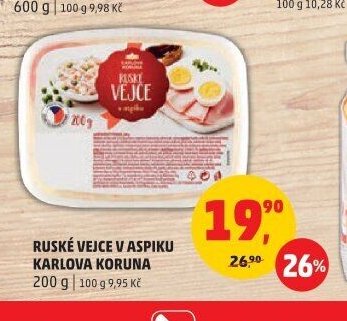 Ruské vejce v aspiku Karlova koruna