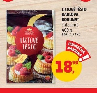 Listové těsto Karlova koruna