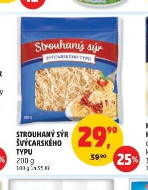 Strouhaný sýr švýcarského typu