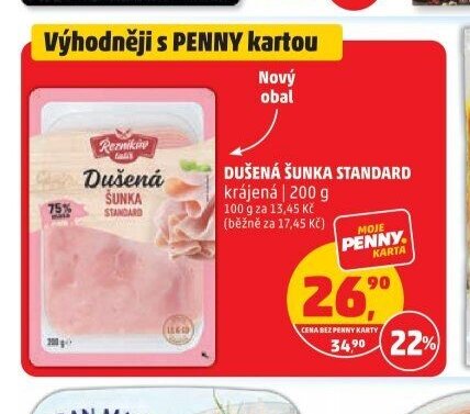 Dušená šunka standard krájená 200 g