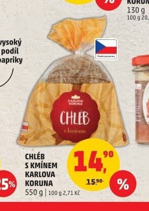 CHLÉB S KMÍNEM KARLOVA KORUNA