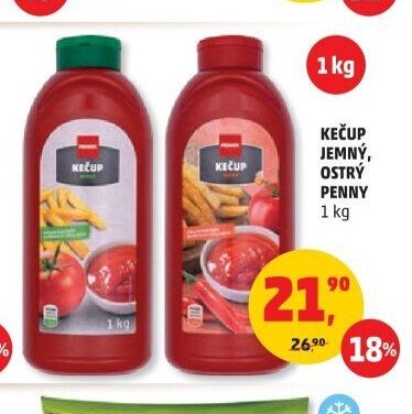 Kečup jemný, ostrý Penny
