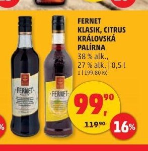 Fernet Klasik, Citrus Královská Palírna