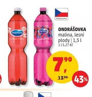 Ondrášovka malina, lesní plody 1,5 l