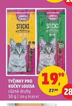 TYČINKY PRO KOČKY LOUISA různé druhy 50 g