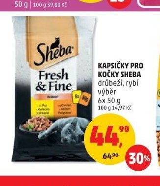 KAPSIČKY PRO KOČKY SHEBA drůbeží, rybí 6x 50 g