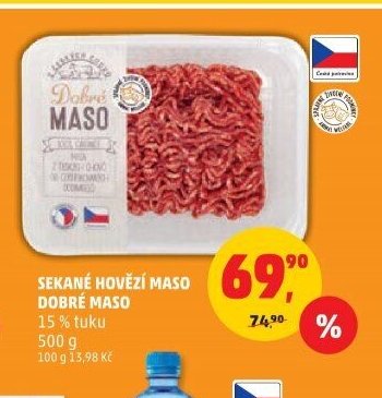 Sekané hovězí maso Dobré maso 15 % tuku 500 g