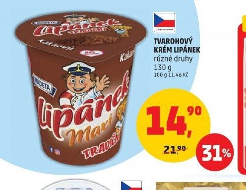 Tvarohový krém Lipánek