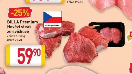 BILLA Premium Hovězí steak ze svíčkové