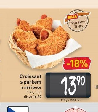 Croissant s párkem z naší pece
