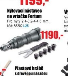Nýtovací nástavec na vrtačku Fortum