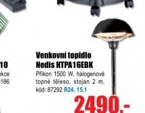 Venkovní topidlo Nedis HTPA16EBK