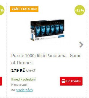 Puzzle 1000 dílků Panorama - Game of Thrones