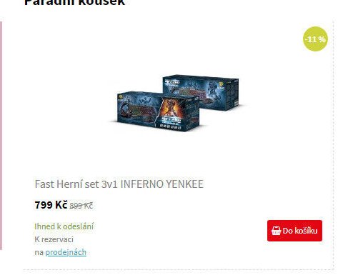 Fast Herní set 3v1 INFERNO YENKEE