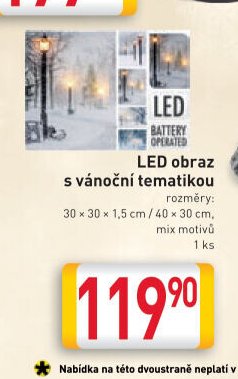 LED obraz s vánoční tematikou