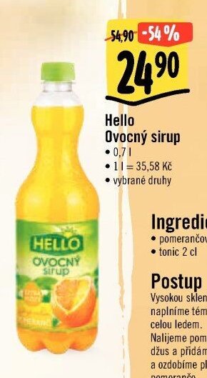 Hello Ovocný sirup