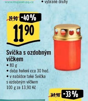 Svíčka s ozdobným víčkem