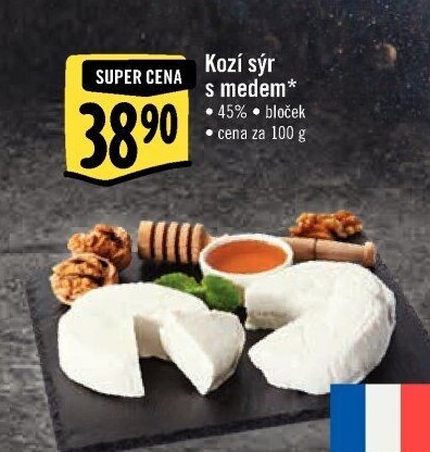 Sýr kozí s medem 45%