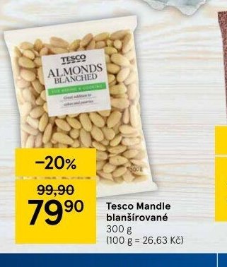 Tesco Mandle blanšírované