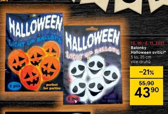 Balonky Halloween svítící