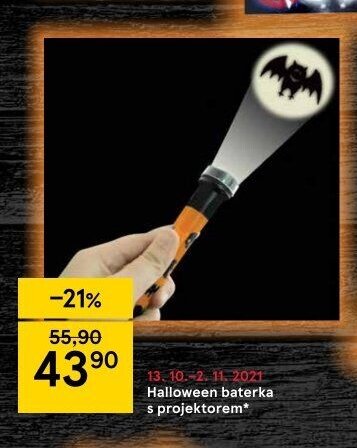 Halloween baterka s projektorem